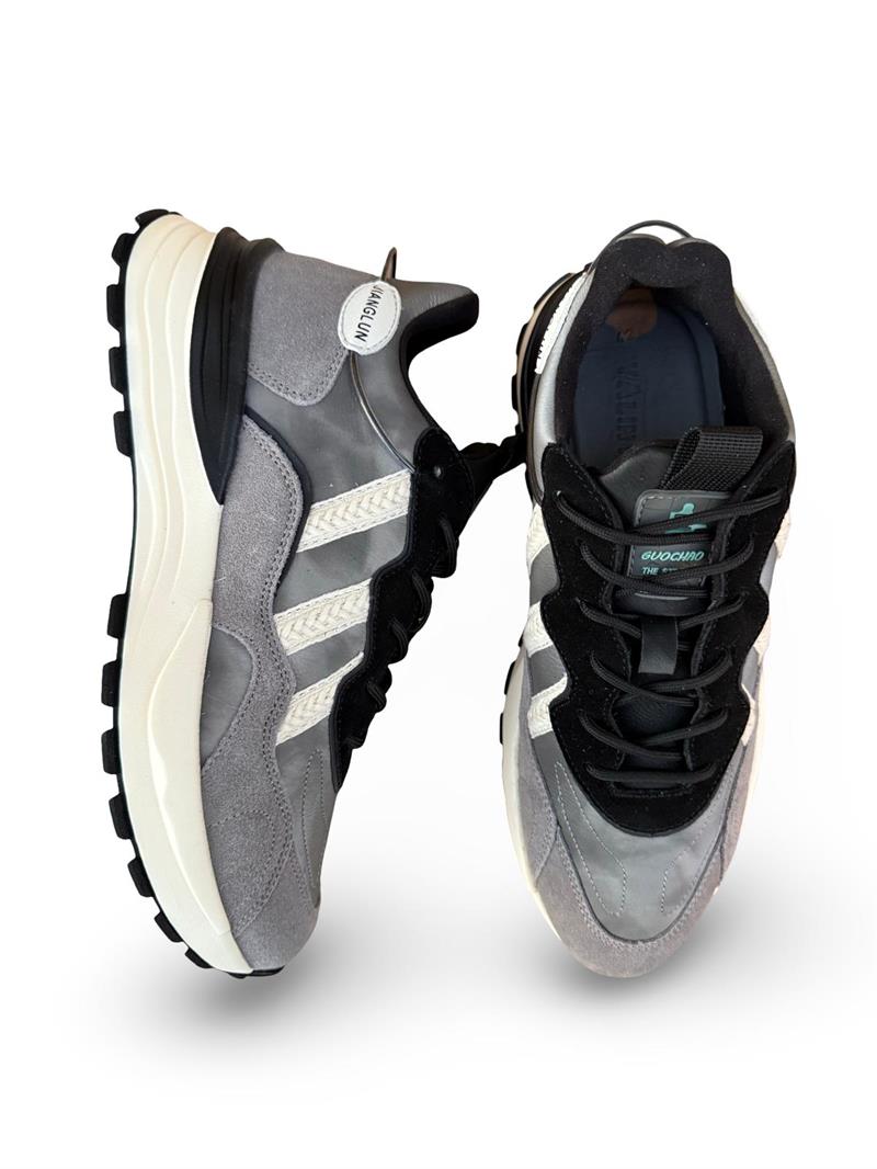 Yalınayak M18216 Hakiki Deri Erkek Sneaker Gri