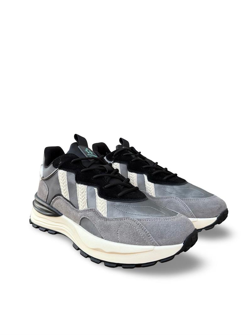 Yalınayak M18216 Hakiki Deri Erkek Sneaker Gri