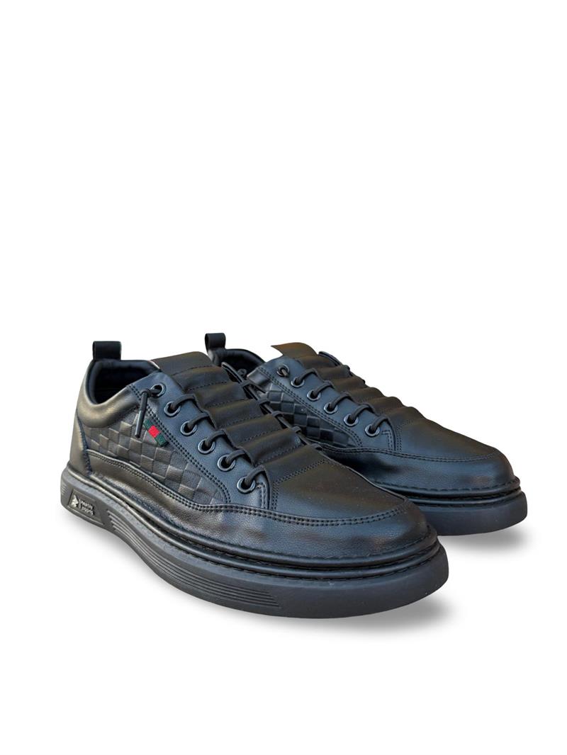 Yalınayak M19039 Hakiki Deri Erkek Sneaker Siyah