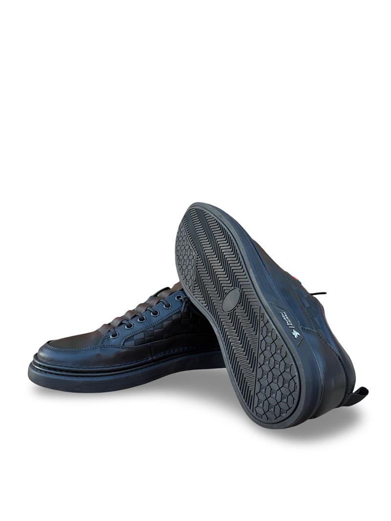 Yalınayak M19039 Hakiki Deri Erkek Sneaker Siyah