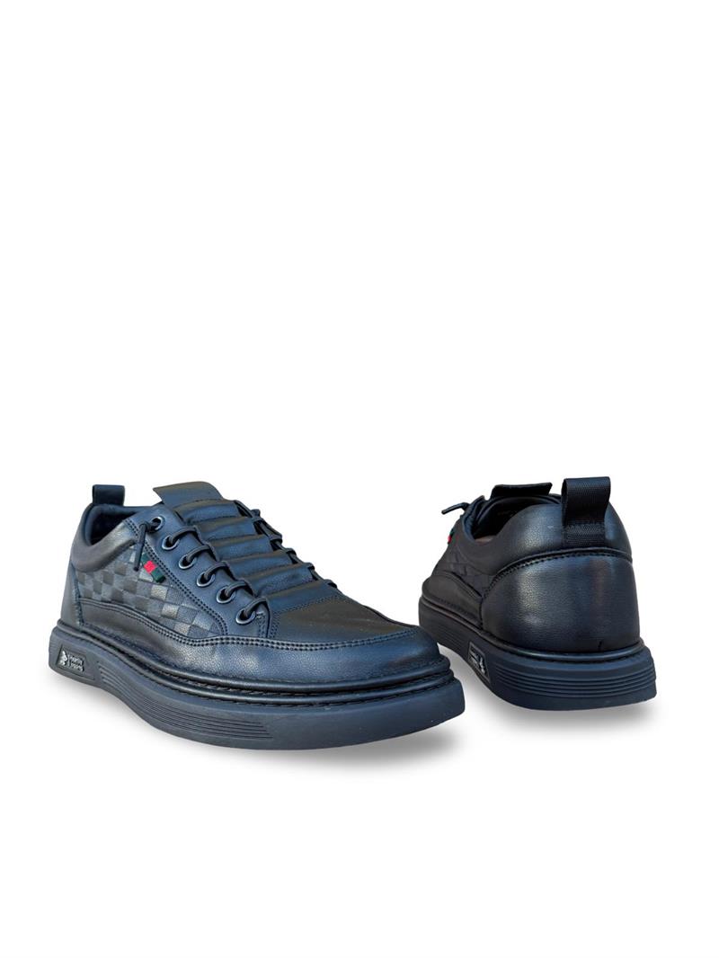 Yalınayak M19039 Hakiki Deri Erkek Sneaker Siyah