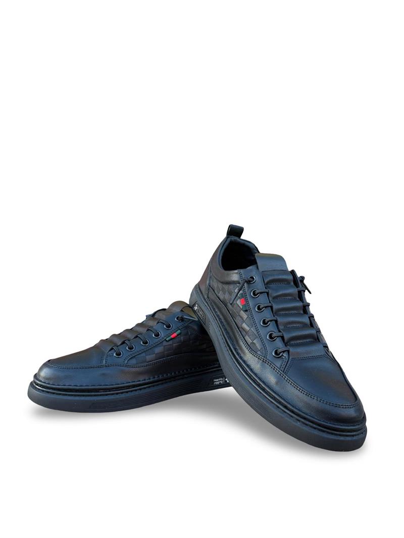 Yalınayak M19039 Hakiki Deri Erkek Sneaker Siyah