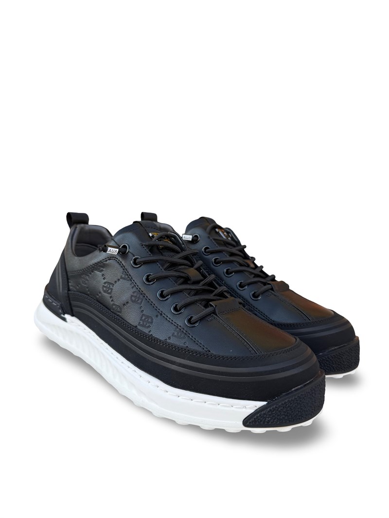 Yalınayak M19075 Hakiki Deri Erkek Sneaker Siyah