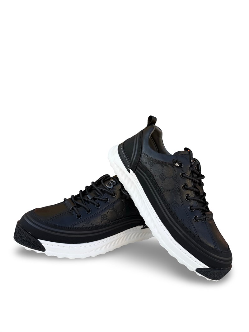 Yalınayak M19075 Hakiki Deri Erkek Sneaker Siyah