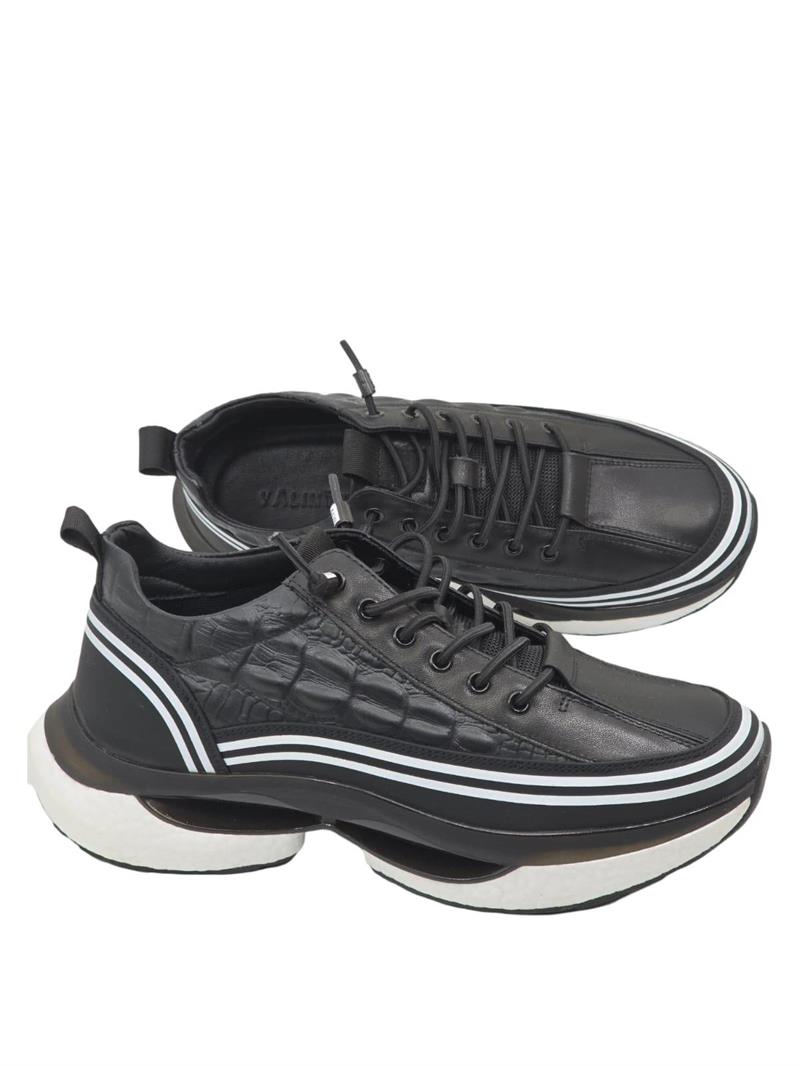 Yalınayak M19248 Hakiki Deri Erkek Sneaker Siyah