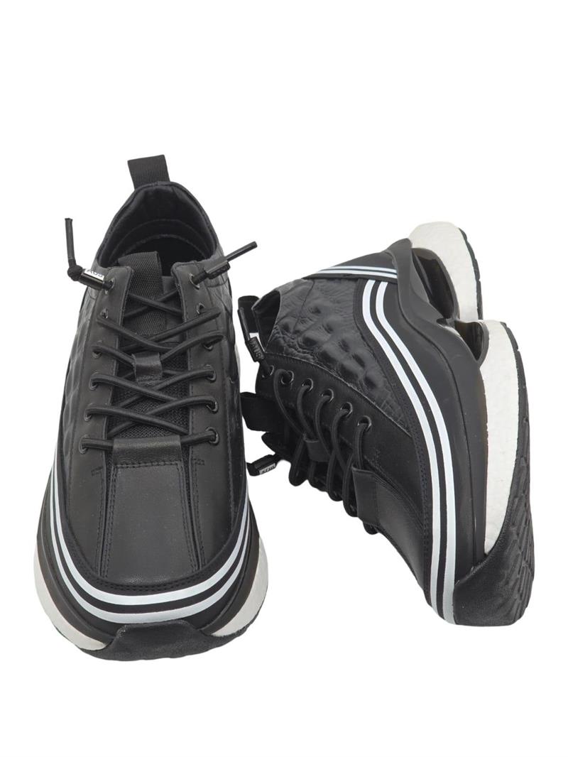 Yalınayak M19248 Hakiki Deri Erkek Sneaker Siyah