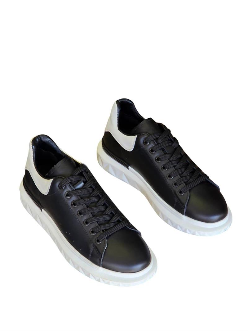 Yalınayak M19369 Hakiki Deri Erkek Sneaker Siyah