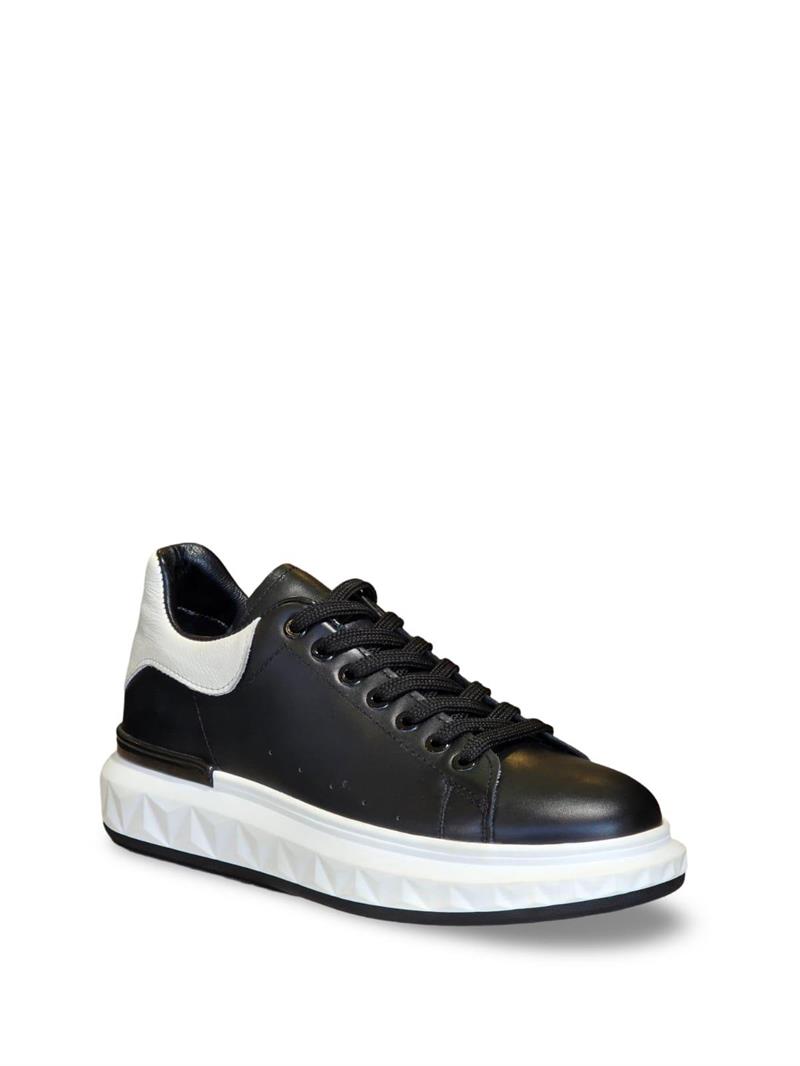 Yalınayak M19369 Hakiki Deri Erkek Sneaker Siyah