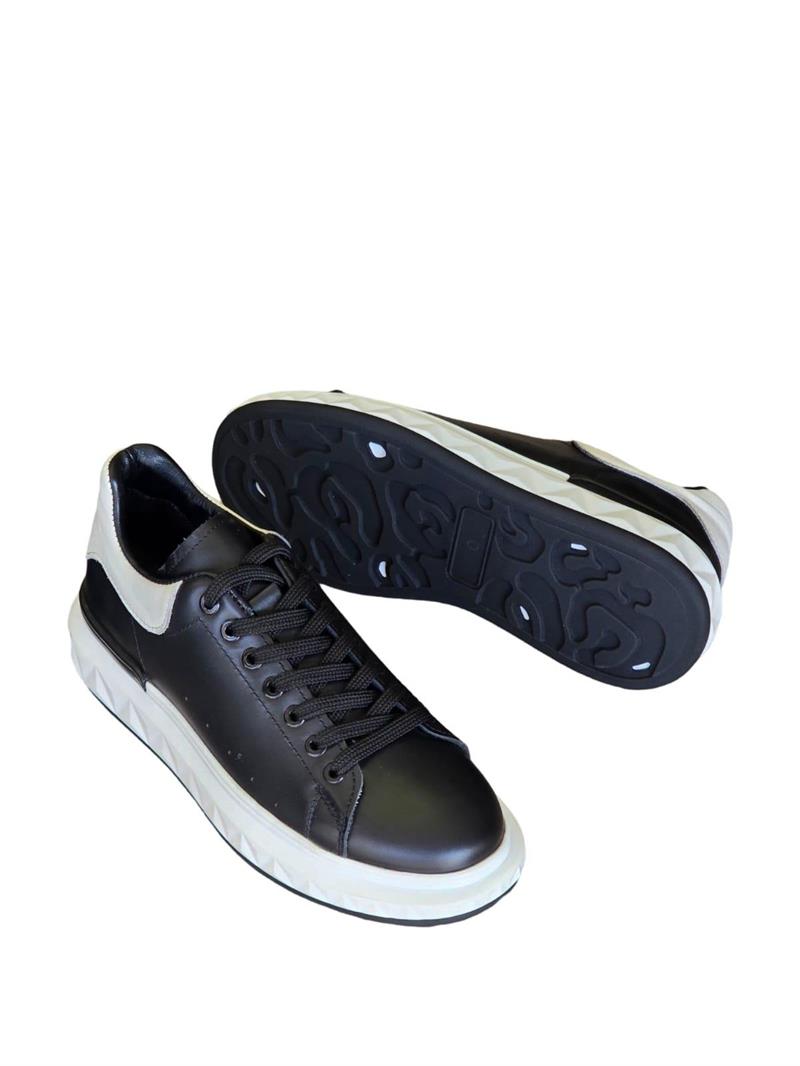 Yalınayak M19369 Hakiki Deri Erkek Sneaker Siyah