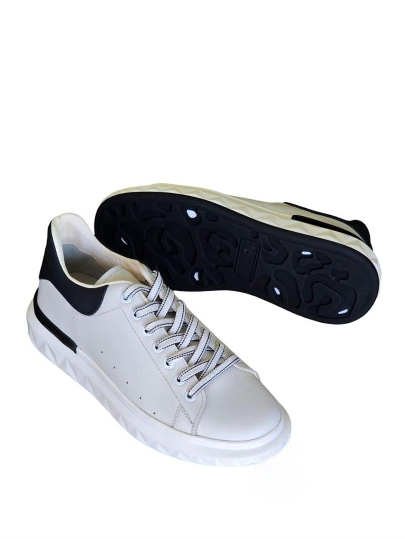 Yalınayak M19369 Hakiki Deri Erkek Sneaker Beyaz