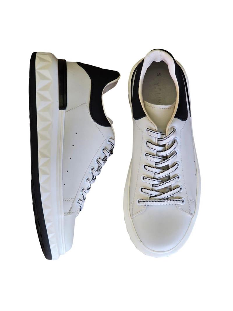Yalınayak M19369 Hakiki Deri Erkek Sneaker Beyaz
