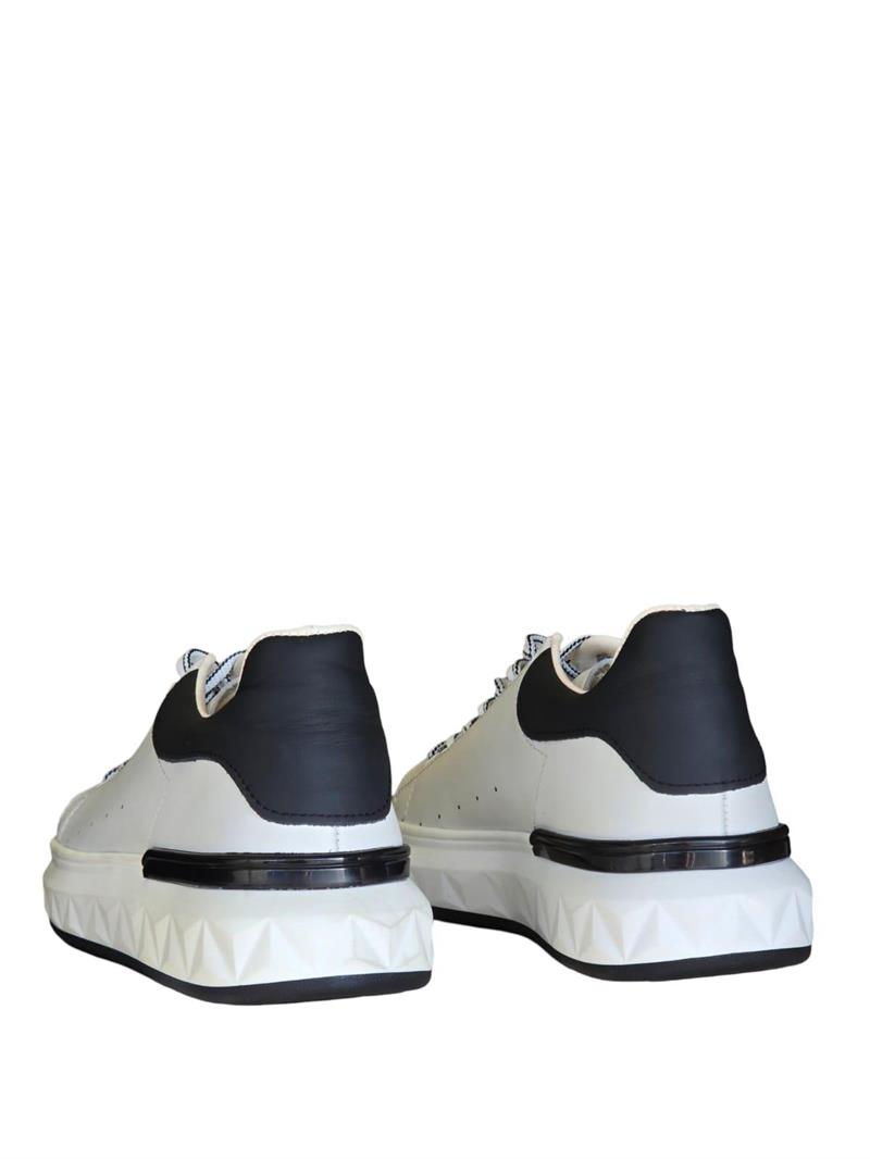 Yalınayak M19369 Hakiki Deri Erkek Sneaker Beyaz