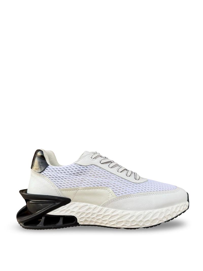 Yalınayak M19372 Hakiki Deri File Erkek Sneaker Beyaz