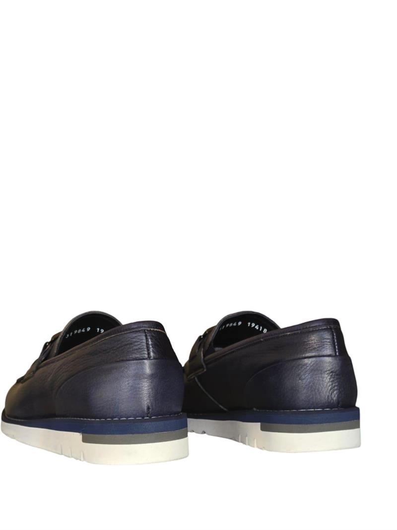 Yalınayak M19418 Hakiki Deri Eva Taban Erkek Ayakkabı Lacivert