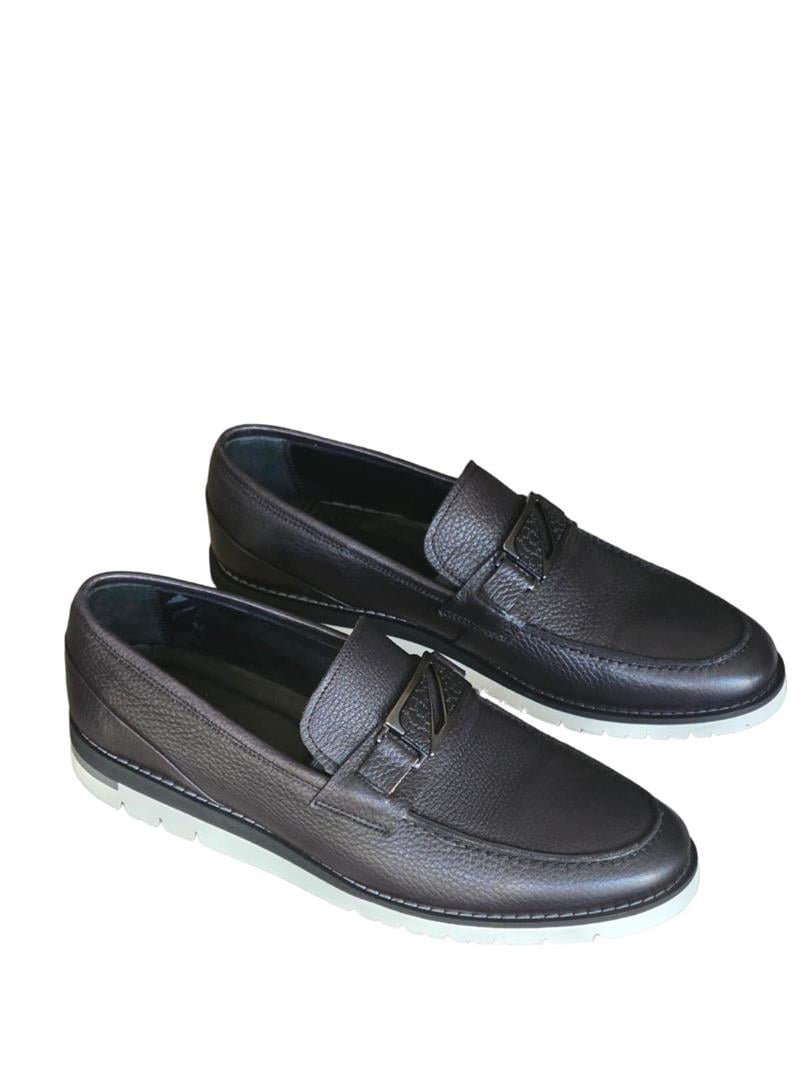 Yalınayak M19418 Hakiki Deri Eva Taban Erkek Ayakkabı Siyah