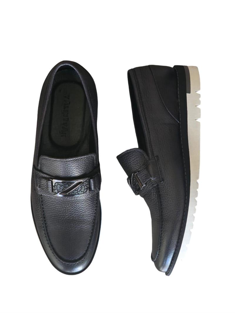 Yalınayak M19418 Hakiki Deri Eva Taban Erkek Ayakkabı Siyah