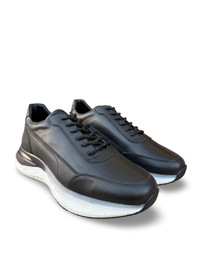 Yalınayak M19465 Hakiki Deri Erkek Sneaker Siyah
