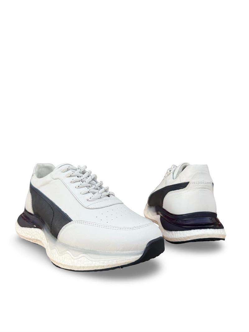 Yalınayak M19465 Hakiki Deri Erkek Sneaker Beyaz