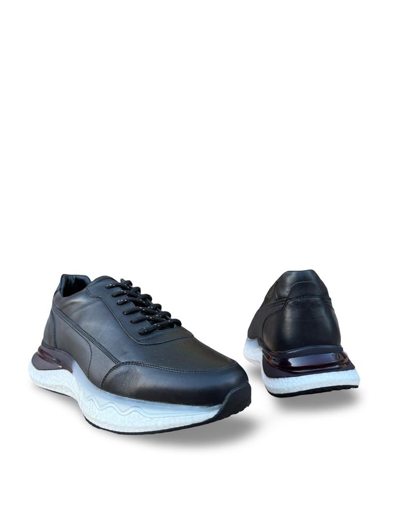 Yalınayak M19465 Hakiki Deri Erkek Sneaker Siyah