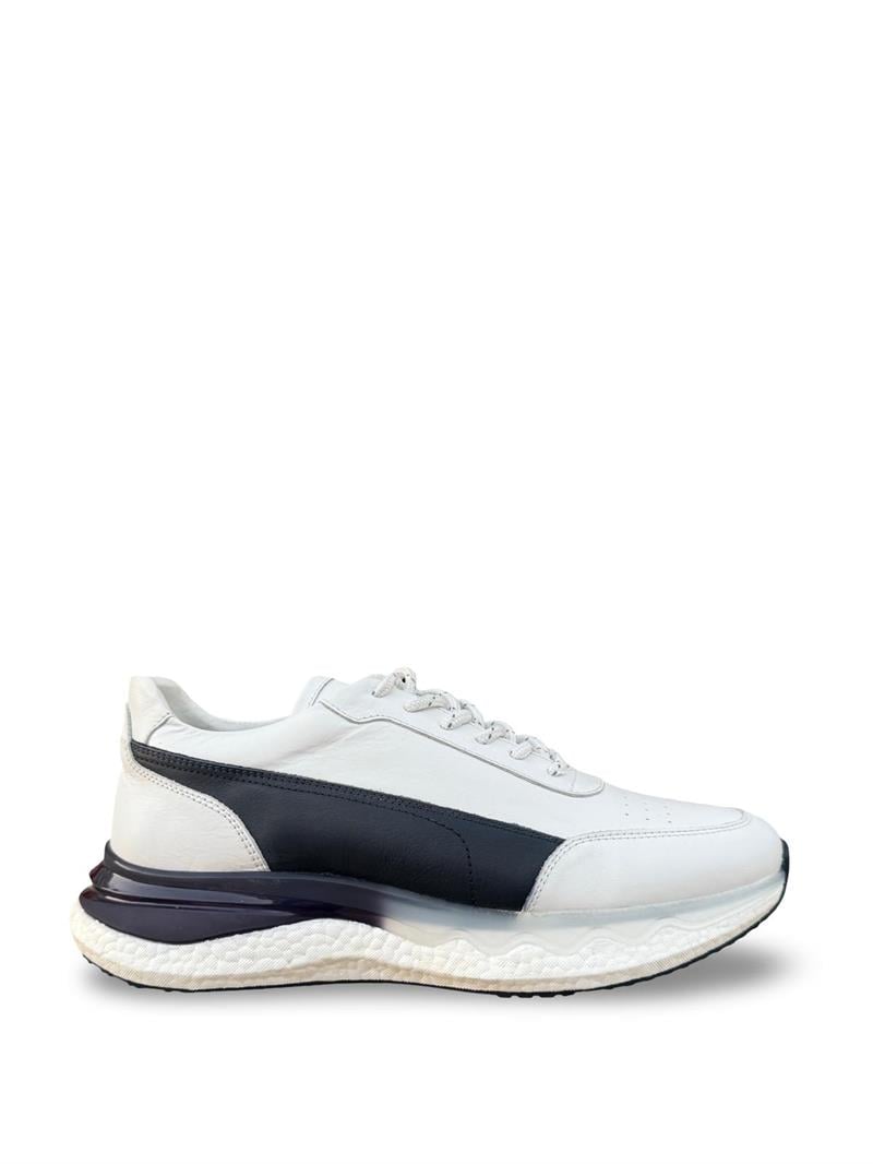 Yalınayak M19465 Hakiki Deri Erkek Sneaker Beyaz