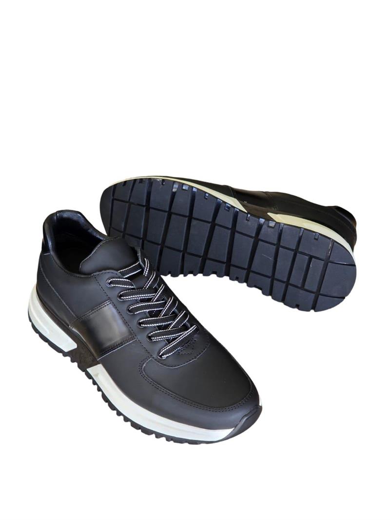 Yalınayak M19469 Hakiki Deri Erkek Sneaker Siyah