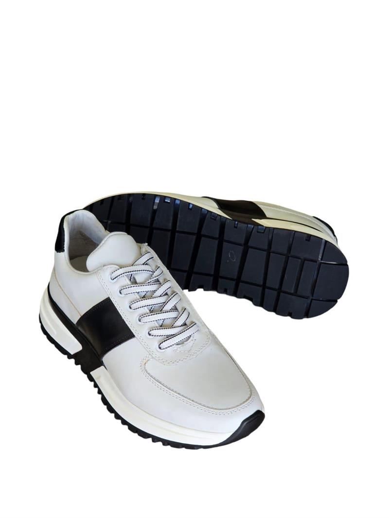 Yalınayak M19469 Hakiki Deri Erkek Sneaker Beyaz