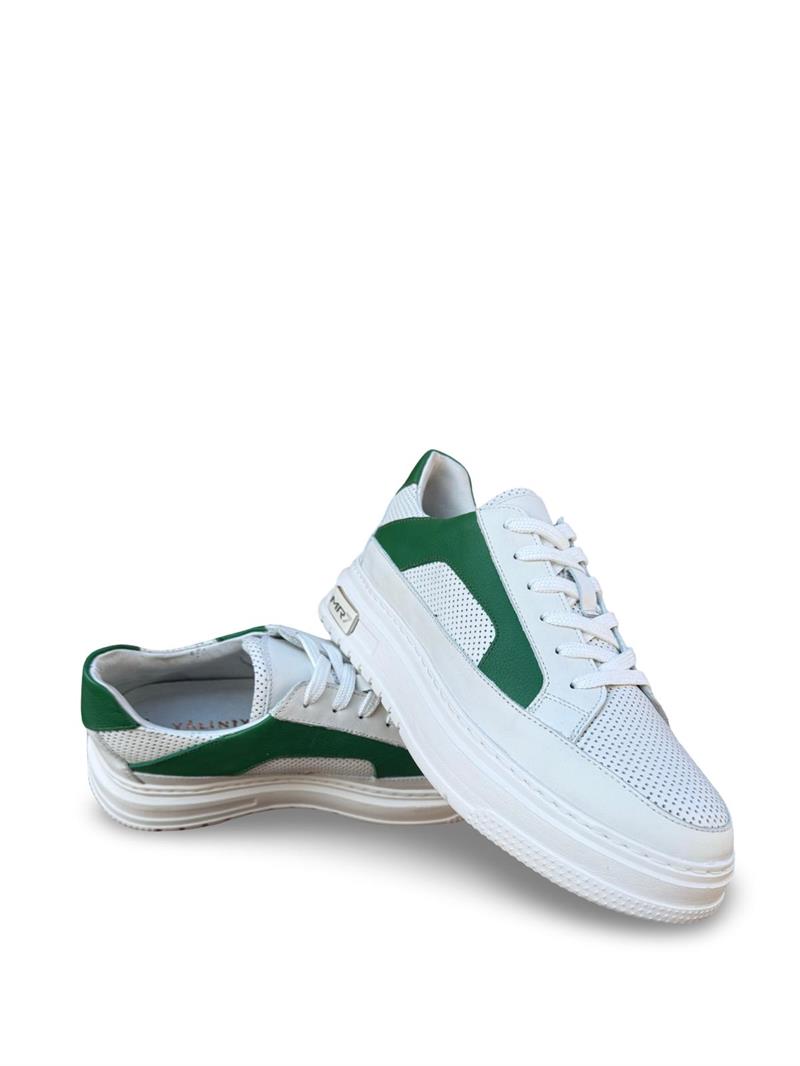 Yalınayak M19473 Hakiki Deri Erkek Sneaker Beyaz