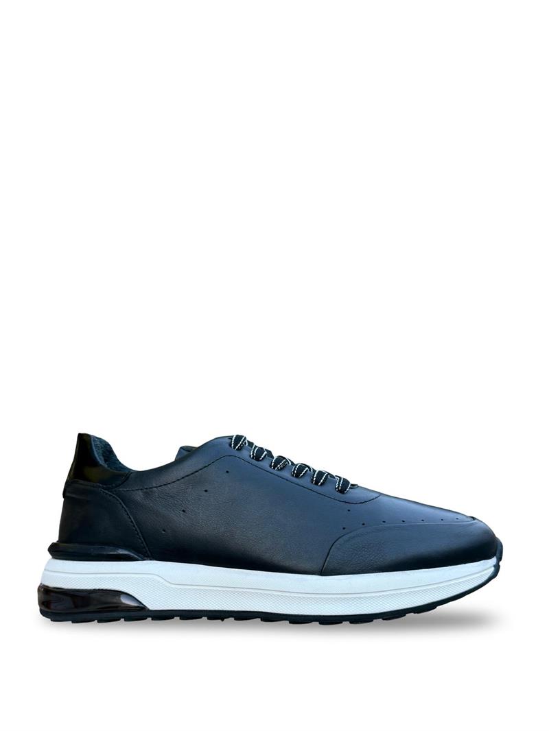 Yalınayak M19512 Hakiki Deri Erkek Sneaker Siyah