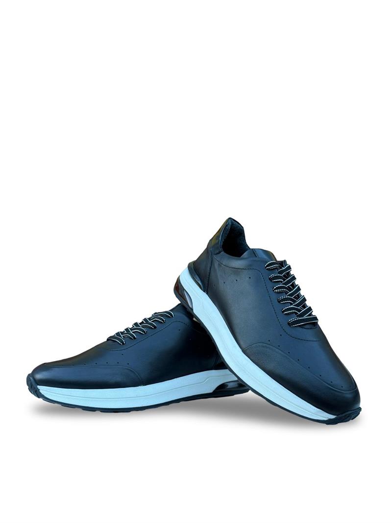 Yalınayak M19512 Hakiki Deri Erkek Sneaker Siyah