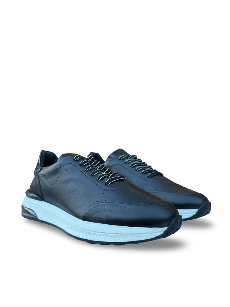 Yalınayak M19512 Hakiki Deri Erkek Sneaker Siyah