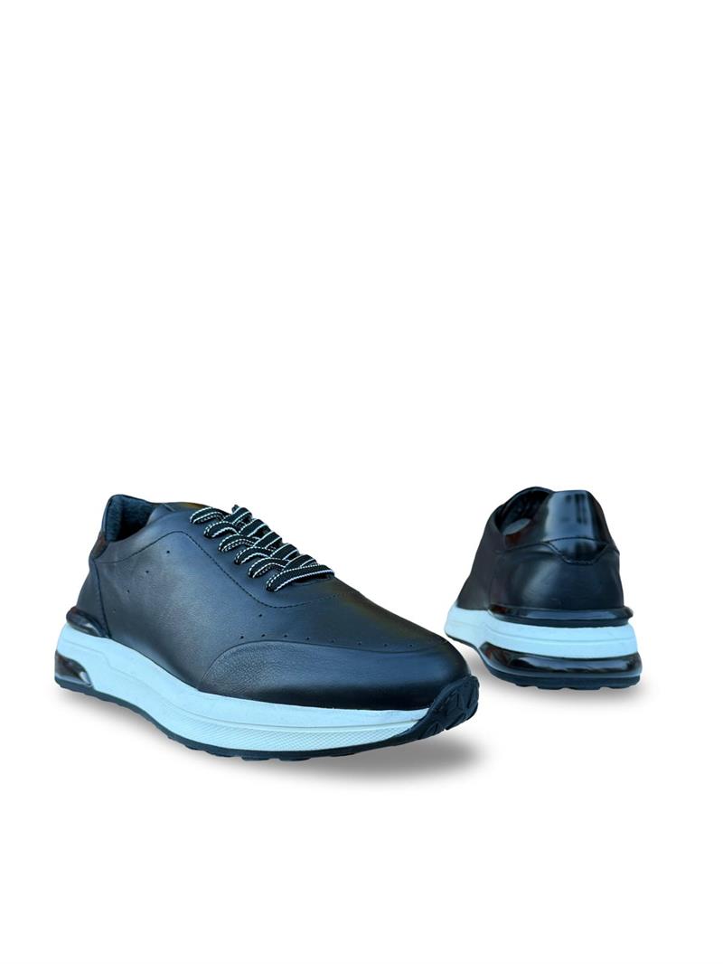 Yalınayak M19512 Hakiki Deri Erkek Sneaker Siyah