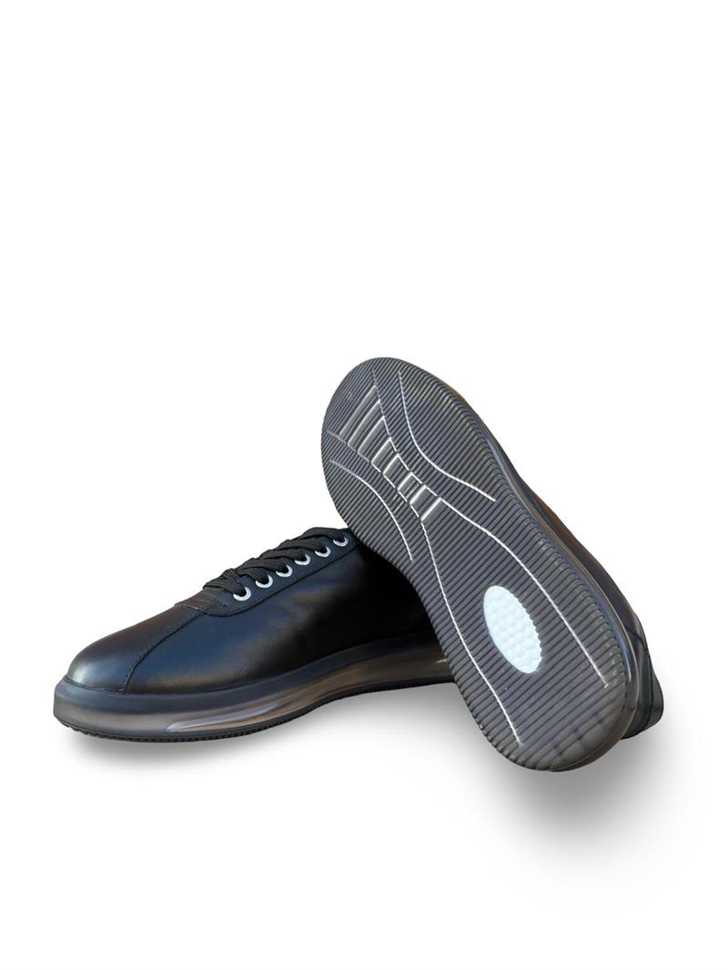 Yalınayak M20031  Hakiki Deri Erkek Aır Taban Sneakers & Spor Siyah