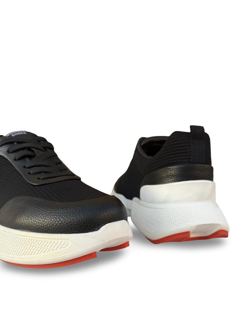 Yalınayak M20276 Hakiki Deri Eva Taban Seten Detaylı Erkek Sneaker & Spor Siyah