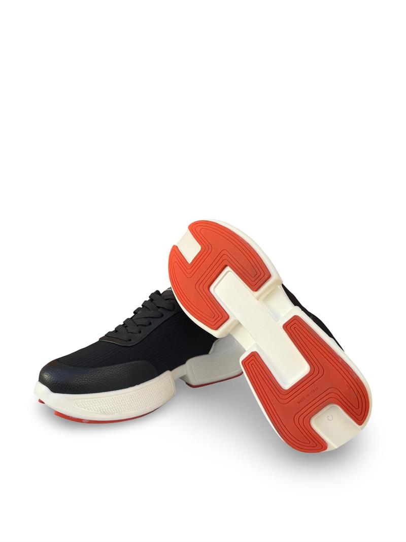 Yalınayak M20276 Hakiki Deri Eva Taban Seten Detaylı Erkek Sneaker & Spor Siyah