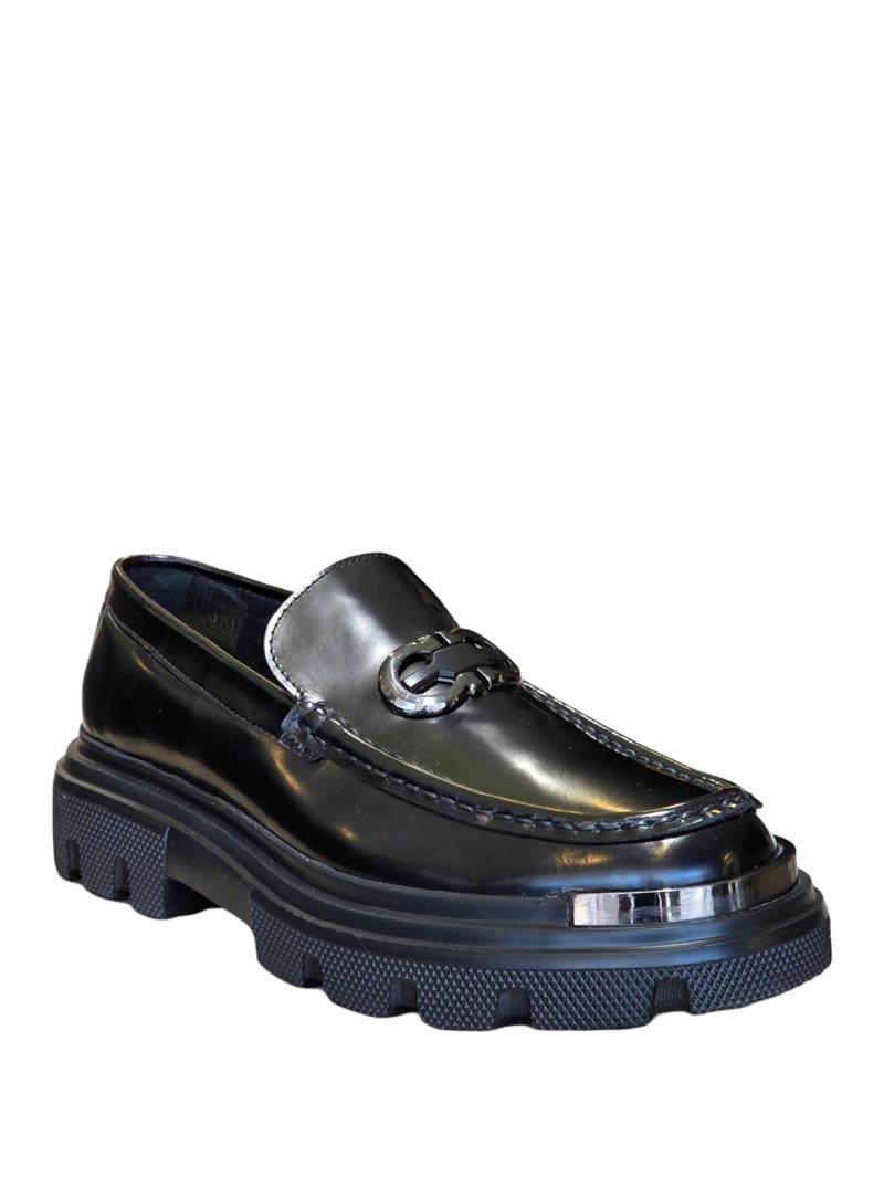 Yalınayak M20333 Hakiki Deri Eva taban Erkek Loafer Ayakkabı Siyah