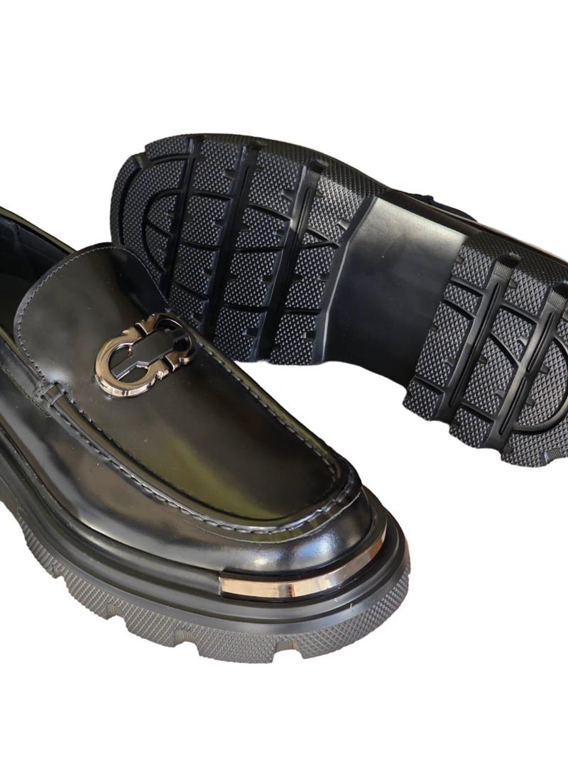 Yalınayak M20333 Hakiki Deri Eva taban Erkek Loafer Ayakkabı Siyah