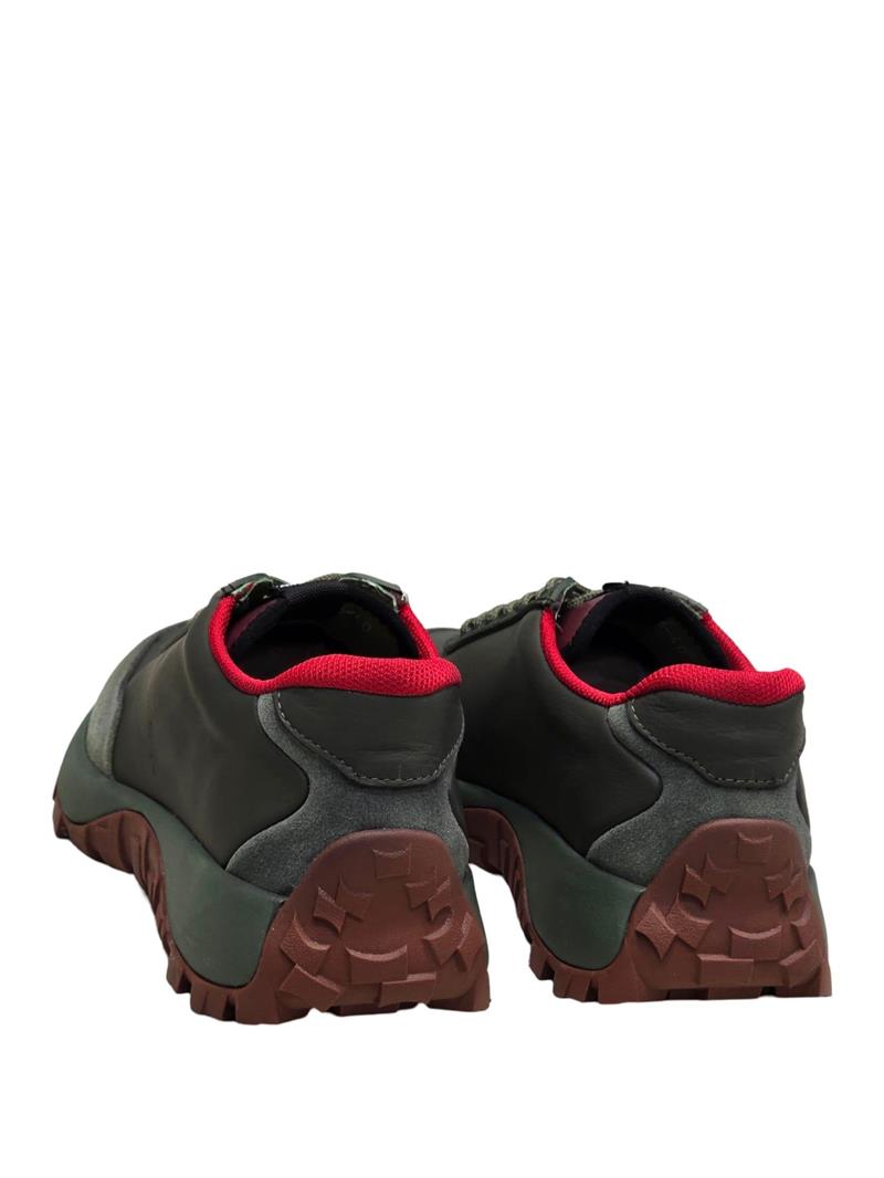 Yalınayak M20386  Hakiki Deri Erkek Sneakers Haki