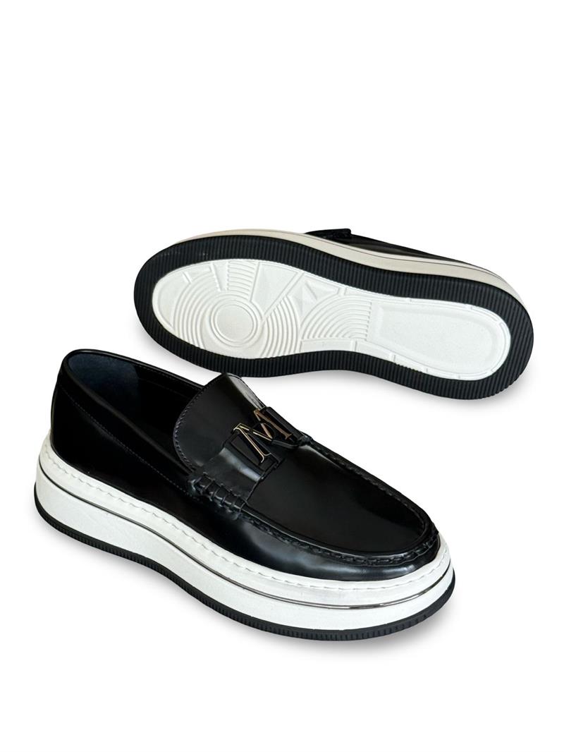 Yalınayak M21108 Hakiki Deri Erkek Spazılato Loafer Ayakkabı Siyah