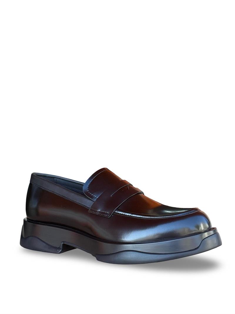 Yalınayak M22357 Hakiki Rugan Deri Erkek Klasik Loafer Siyah