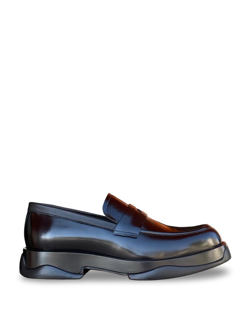 Yalınayak M22357 Hakiki Rugan Deri Erkek Klasik Loafer Siyah