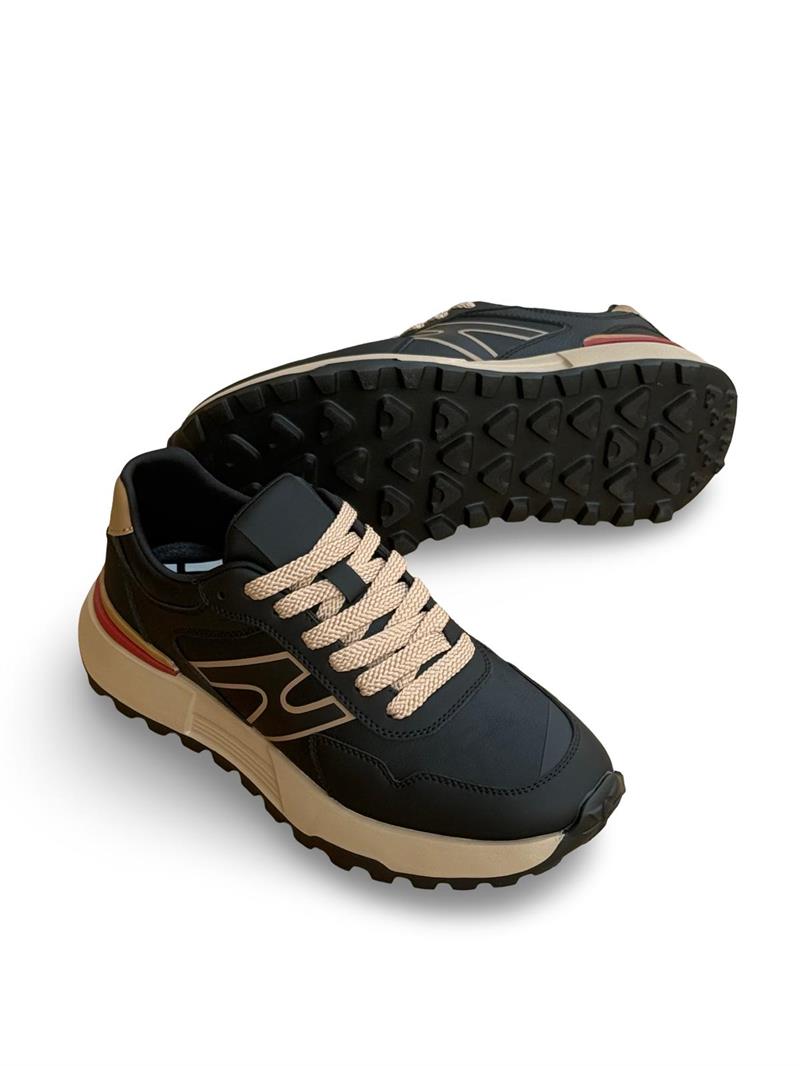 Yalınayak M22613 Hakiki Deri Comfort Taban Erkek Spor Sneaker Siyah