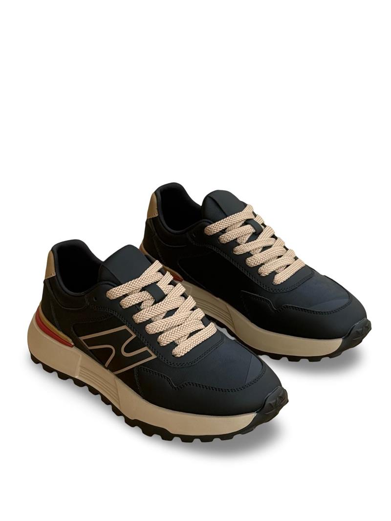 Yalınayak M22613 Hakiki Deri Comfort Taban Erkek Spor Sneaker Siyah