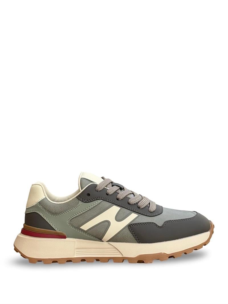 Yalınayak M22613 Hakiki Deri Comfort Taban Erkek Spor Sneaker Haki