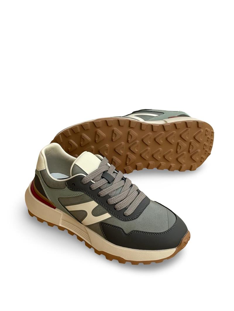 Yalınayak M22613 Hakiki Deri Comfort Taban Erkek Spor Sneaker Haki