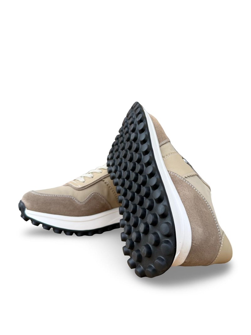 Yalınayak M23132 Hakiki Erkek Sneaker Spor Bej
