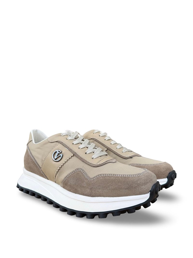 Yalınayak M23132 Hakiki Erkek Sneaker Spor Bej