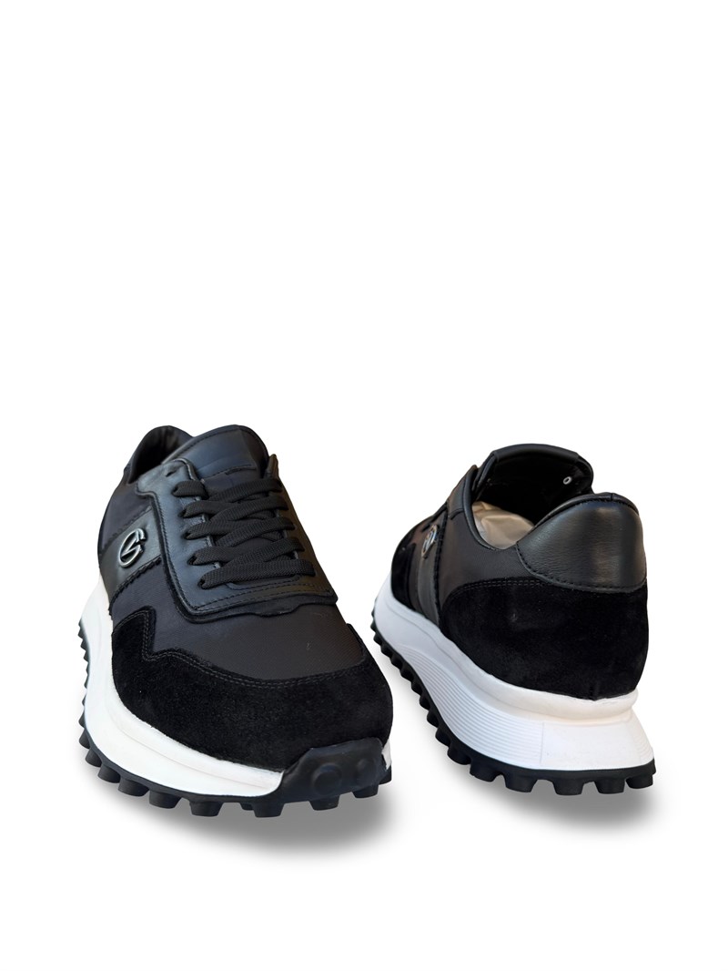 Yalınayak M23132 Hakiki Erkek Sneaker Spor Siyah