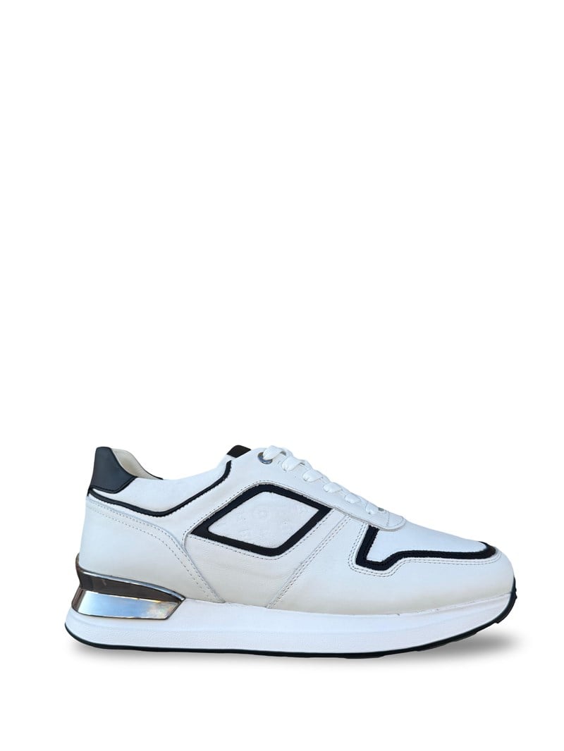 Yalınayak M23259 Hakiki Deri Eva Taban Erkek Sneaker Beyaz