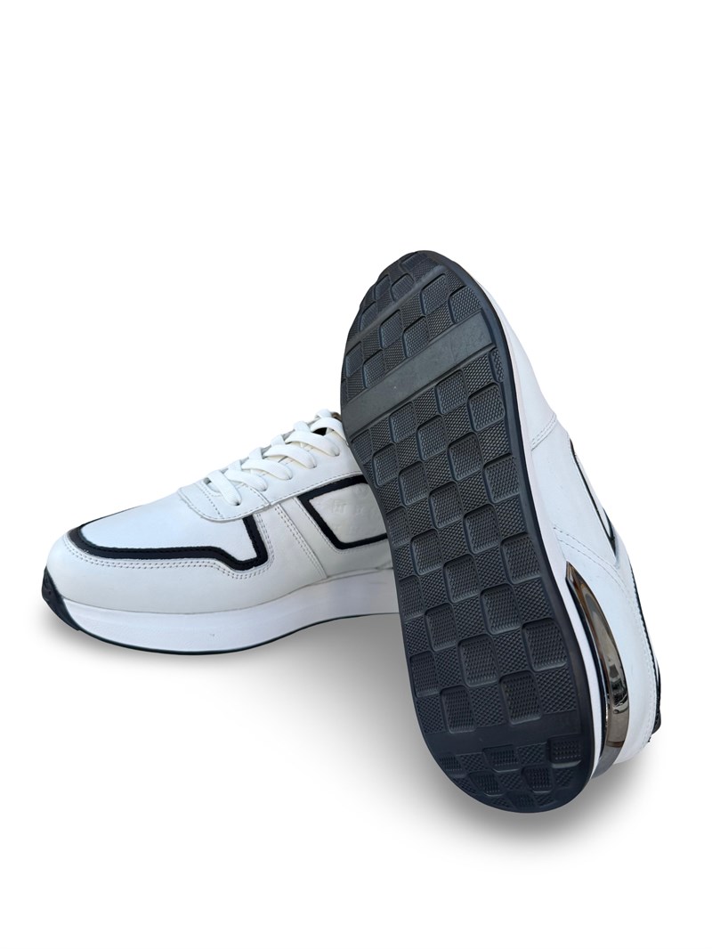 Yalınayak M23259 Hakiki Deri Eva Taban Erkek Sneaker Beyaz