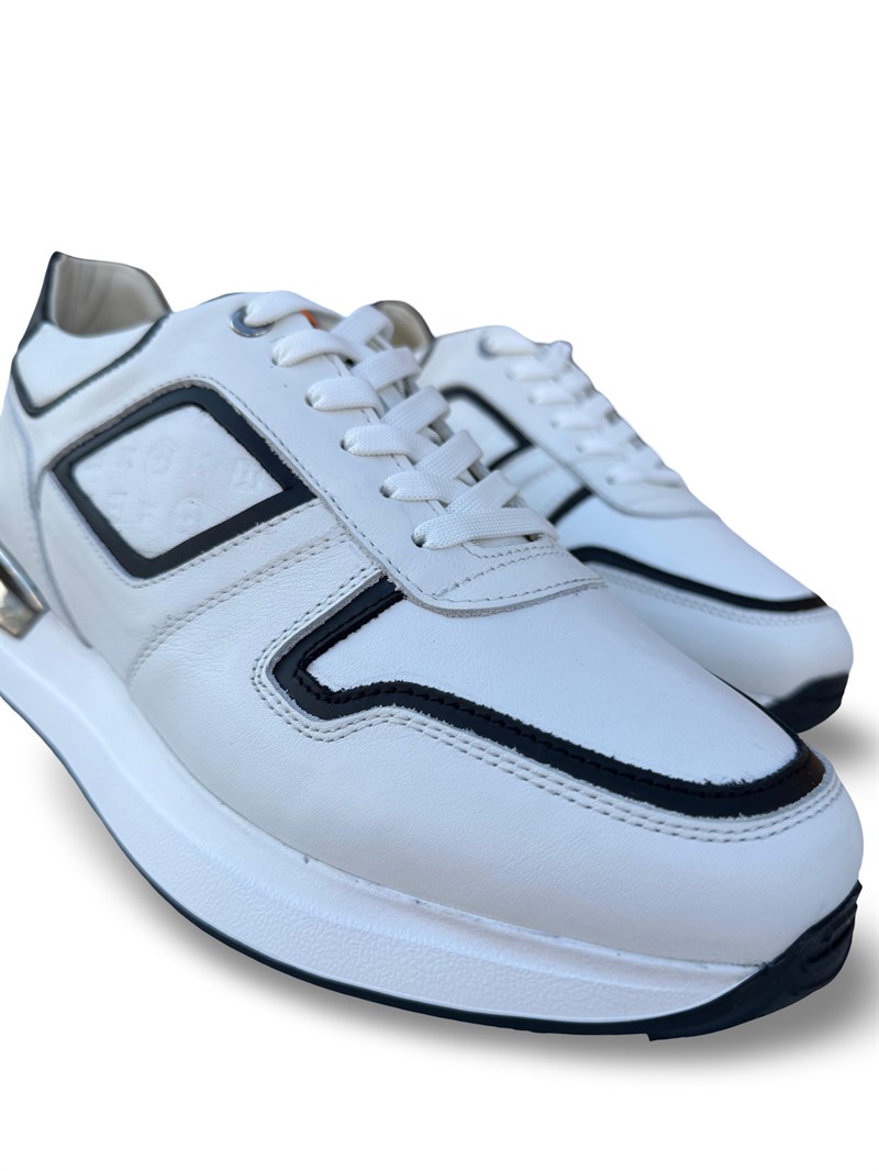 Yalınayak M23259 Hakiki Deri Eva Taban Erkek Sneaker Beyaz